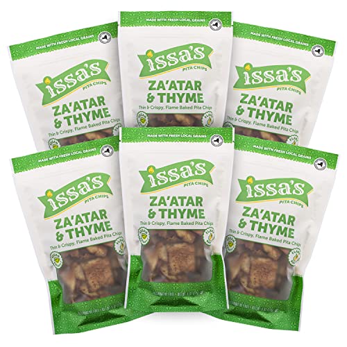 Comparison: Z Best Pita 5 Issa's Pita Chips Lebanese Style Flame Baked Traditional Za'atar & Thyme Pita Chips | Kosher, Vegan, Crispy and Thin Pita Chips with No Preservatives | 6 Packs of 6oz Individual Bags of Pita Crisps