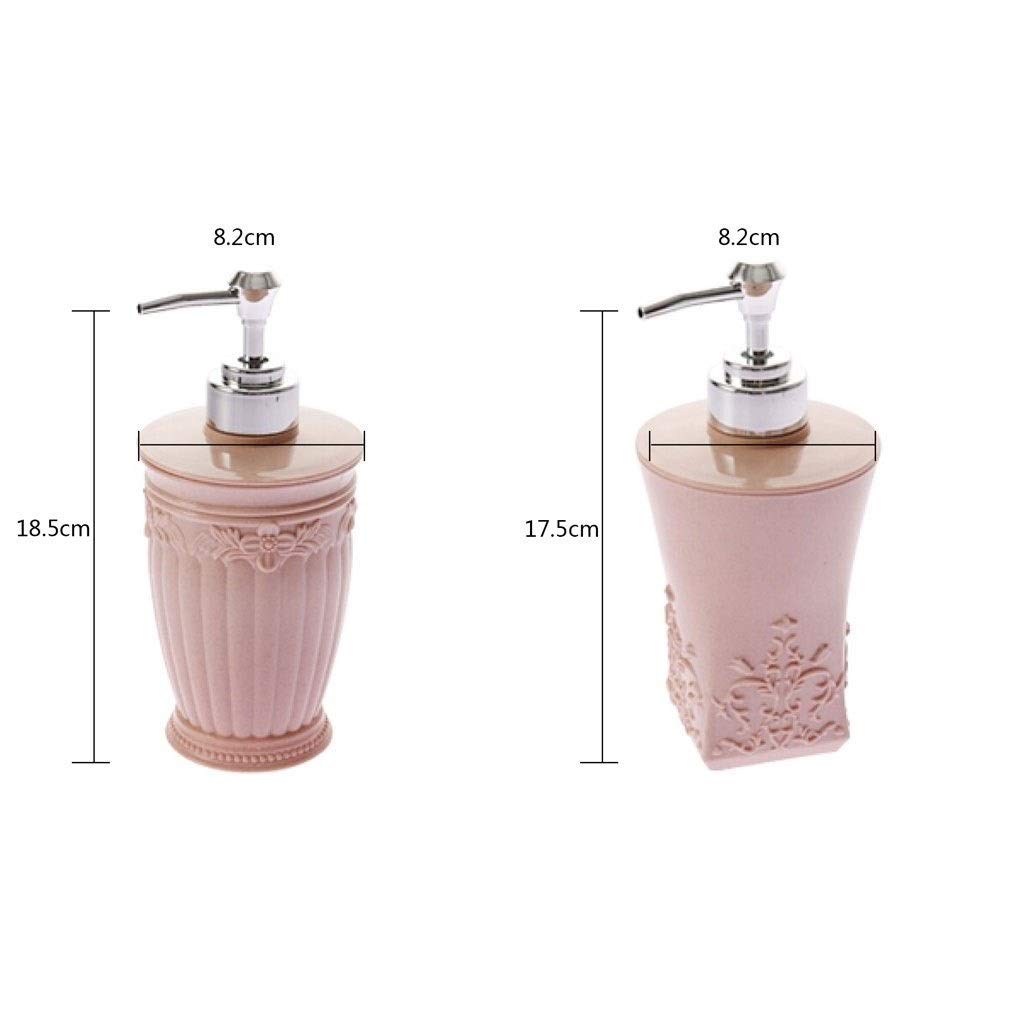 dispenser sapone/Dosatori per sapone liquido Carved Bottiglia europea for l'acqua, riutilizzabile dispenser di sapone, bottiglia vuota doccia, con la pompa, for il bagno lozione, gel doccia, Square /