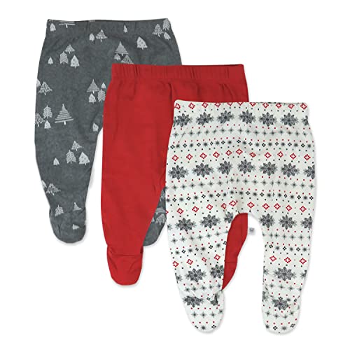 Image of HonestBaby Baby Girls' 3-Pack Organic Cotton Footed Harem Pants