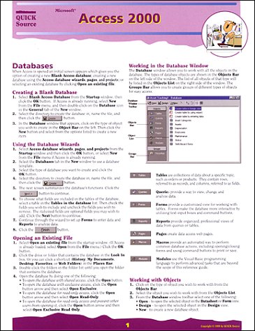 Microsoft Access 2000 Quick Source Guide: Quick Source: 9781930674158 ...
