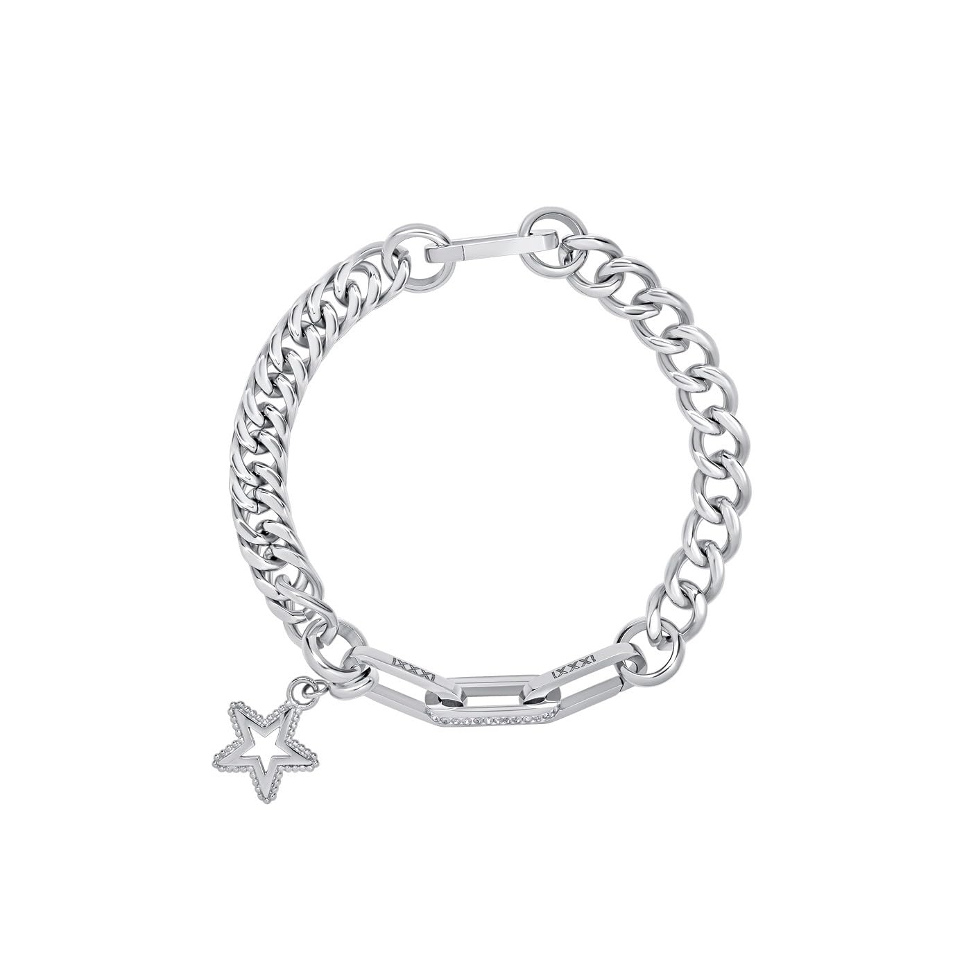 iXXXi Connect Bracciale con perle composite, 19.5cm, Acciaio