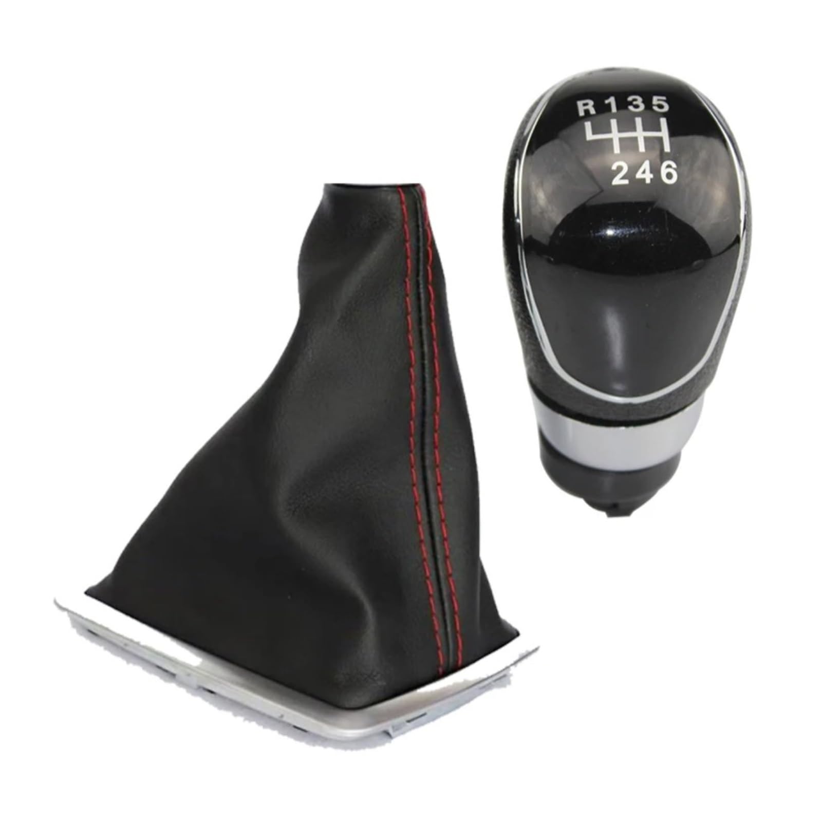 HTVTKRFGRL Gear Shifter Knob for Focus MK2 2005-2012 Black/Red Stylish