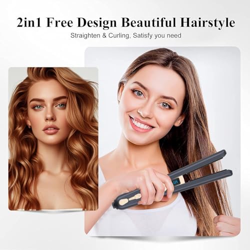 Plancha de pelo inalámbrica con placa cerámica azul miniatura 2