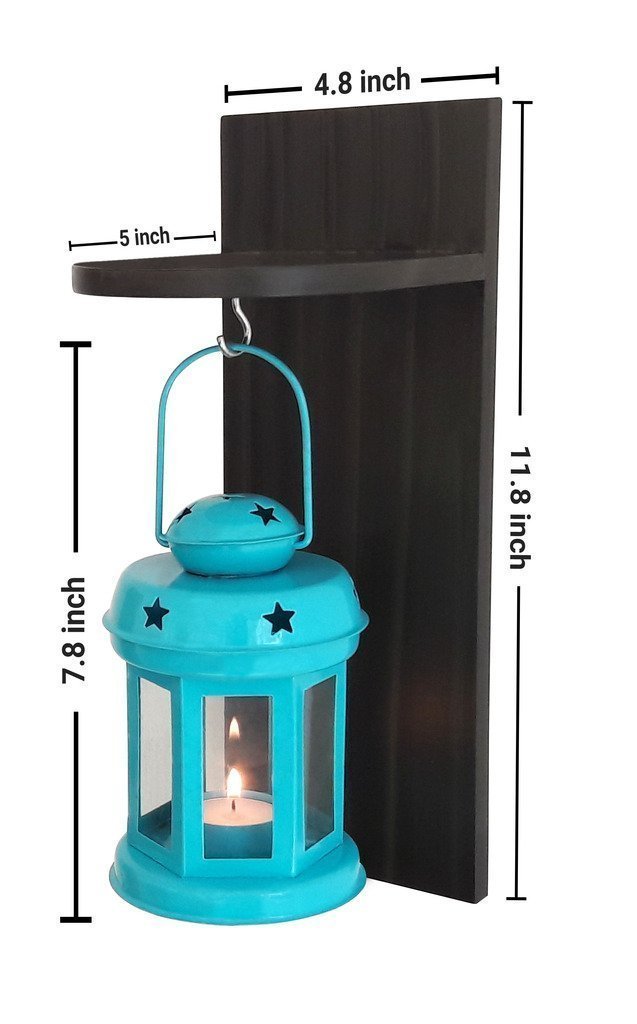 TiedRibbons Home Decor hangings Lantern Antique with Wooden Shelve 2