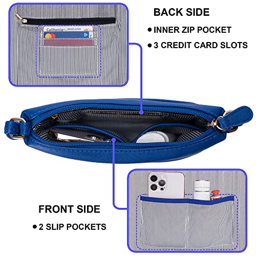 Image of Solene Small Multi Zipper Pocket Crossbody Bag with Adjustable Strap, Lightweight Travel Purse, Daily Small Messenger Pouch