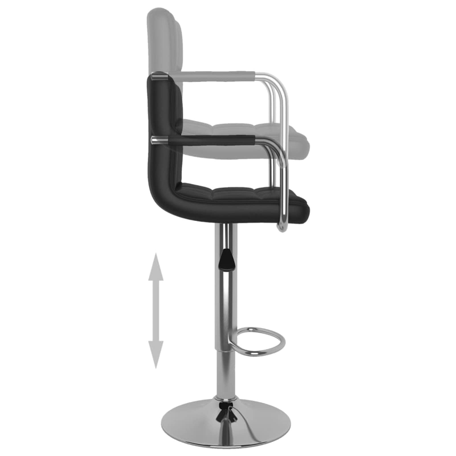 Homgoday Taburetes de bar, 2 unidades, color negro, de piel sintética, silla de oficina, silla de oficina, bar, silla de escritorio para salón o dormitorio