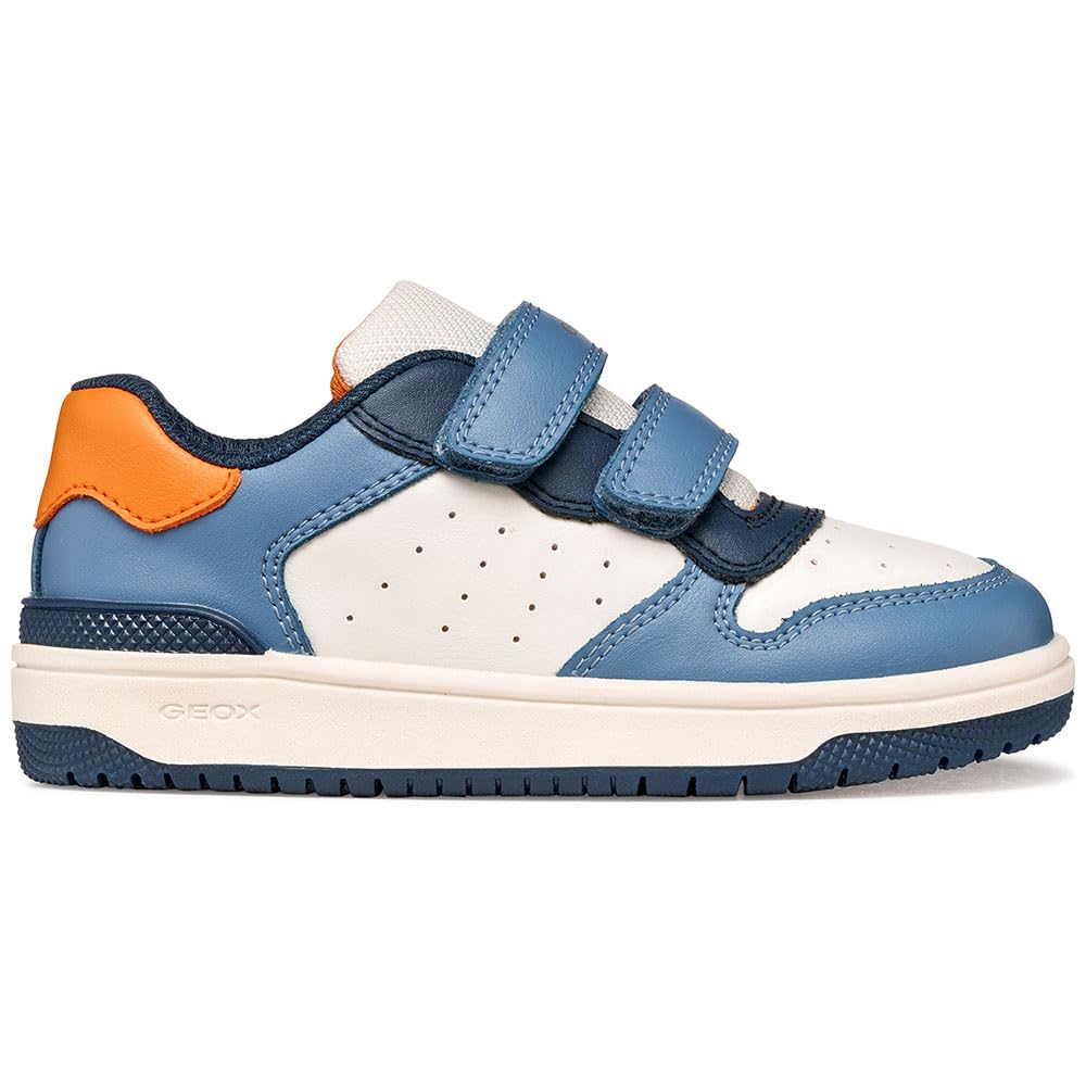 Geox Washiba Breathable Trainers With Touch 'N' Close Fastening White/Blue Size 39 Kids