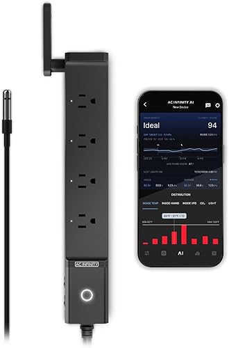 Miniatura 8 de AC Infinity Outlet AI+, Controlador de Ambiente, Cargador Inteligente WiFi, Humedad y Temperatura de Doble Zona, Control Individual 8 Enchufes,
