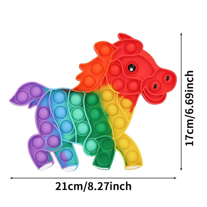 Ranzah Pop Fidget Toy Push Pop Bubble Sensory Toy For Kids And Adults Travel Poppet Toy Squishy Toy For Gifts & Parties ADHD Stress & Anxiety Relief Toy Squeeze Toddler Toy (Horse) - Image 3