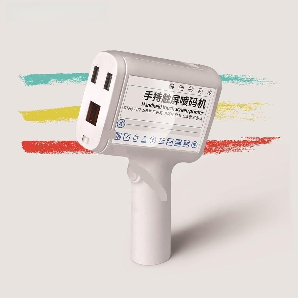 MYUYEE Portable Inkjet Coder, Mini Handheld Inkjet Printer Barcode Barcode Lot Identification Label Portable 12.7Mm Smart Inkjet Printer (White With 1 Ink 1)