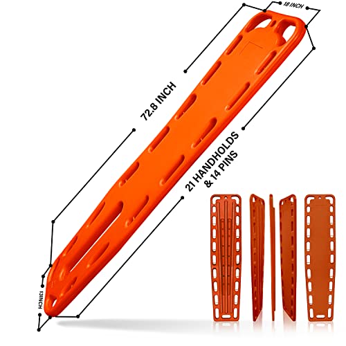 SURGICAL ONLINE First Responder EMT Backboard Spine Board Stretcher Immobilization with Head Bed and Spider Straps - Gift EMT Trauma Bag … (Orange) - Thumbnail 3