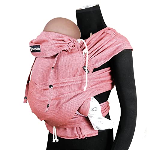 Didymos DidyKlick 4u Babytrage - Halfbuckle Tragehilfe Chili - für Babys und Kleinkinder von 3,5kg bis 20kg - ergonomische Sitzhaltung - Bauchtrage - Hüfttrage - Rückentrage