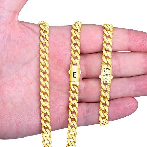 Nuragold 10k Real Yellow Gold Royal Monaco Miami Cuban Link Bracelet 6"-9" (5mm-20mm) Italian Jewelry for Men & Women4
