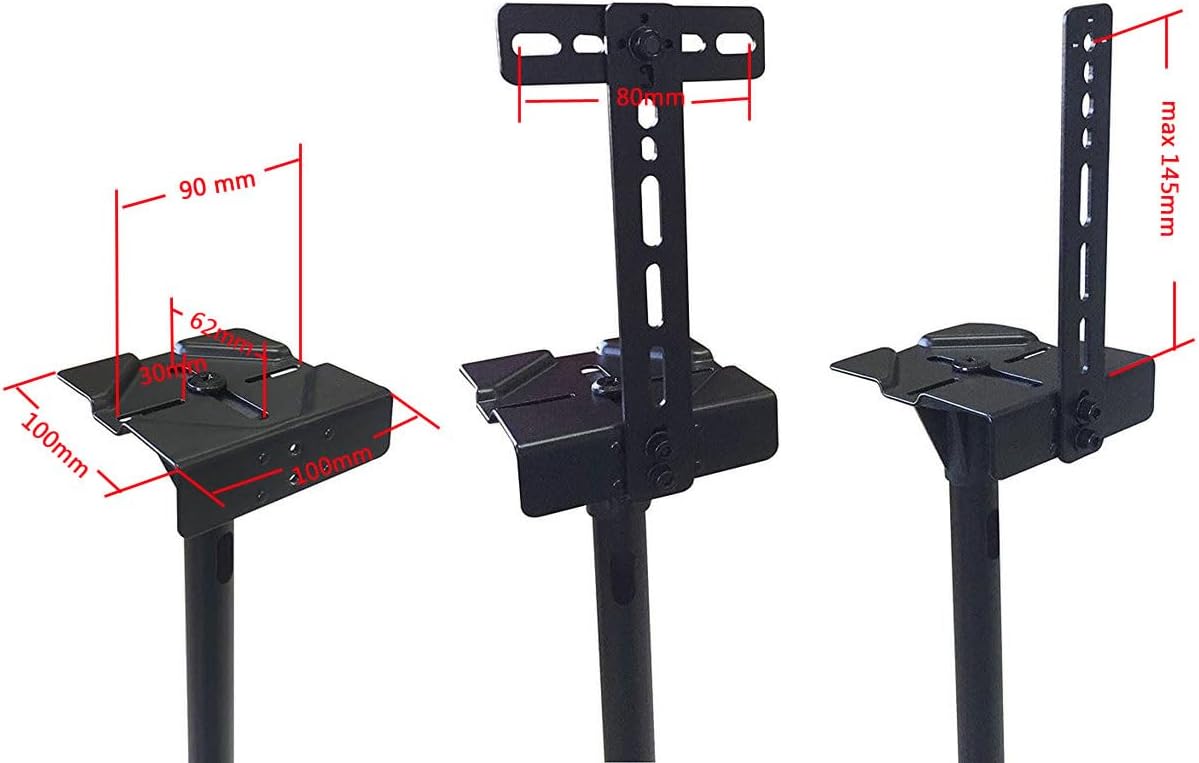 VideoSecu One Pair Height Adjustable Speaker Stands Mount Floor Stands Surround Sound Satellite Small Bookshelf Speakers Stand MS08B DA8