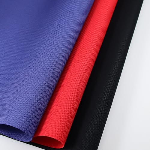 Image of KCS 3 pc of 15 inch x 18 inch(38cmx45cm) Counted Cross Stitch Cotton Aida Cloth Needlework Rolled Fabric Box,18CT,Red+Royal Blue+Black