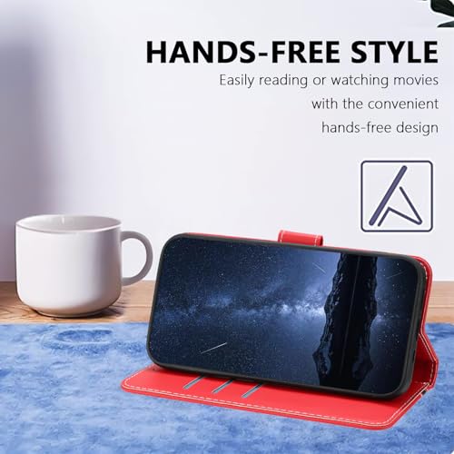 Leren iPhone 16e hoesje met portemonnee, magnetische sluiting, kaartvakken, standfunctie en schokbescherming - Afbeelding 5