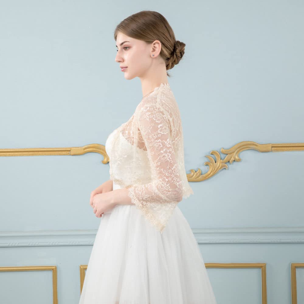 Cardigan Bambina Con Perle E Paillettes - Bolero Elegante Per Matrimoni E Cerimonie - Bianco, Manica Lunga