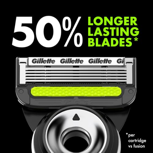Image of Gillette Mens Razor Blade Refills with Exfoliating Bar by GilletteLabs, Compatible Only with GilletteLabs Razors with Exfoliating Bar and Heated Razor, 4 Razor Blade Cartridges
