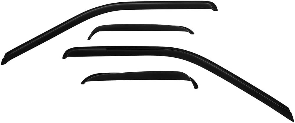 LUJUNTEC Side Window Deflector Dark Smoke, 4-Piece Fits for 1988-1999 For Chevrolet C1500