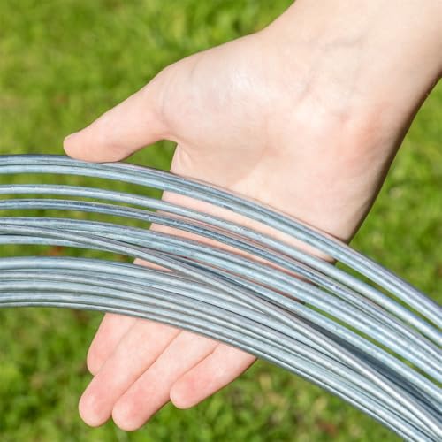 VOSS.farming Spanndraht 55m x 3,8mm, verzinkter Stahldraht für Maschendrahtzäune, Befestigungsdraht, für Wildzaun