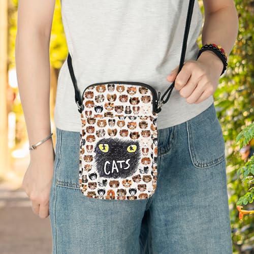 LEVLO Cat Musical Crossbody Bag Admetus & Alonzo Fans Gift Asparagus & Bill Bailey Shoulder Bag Musical Theatre Merch4