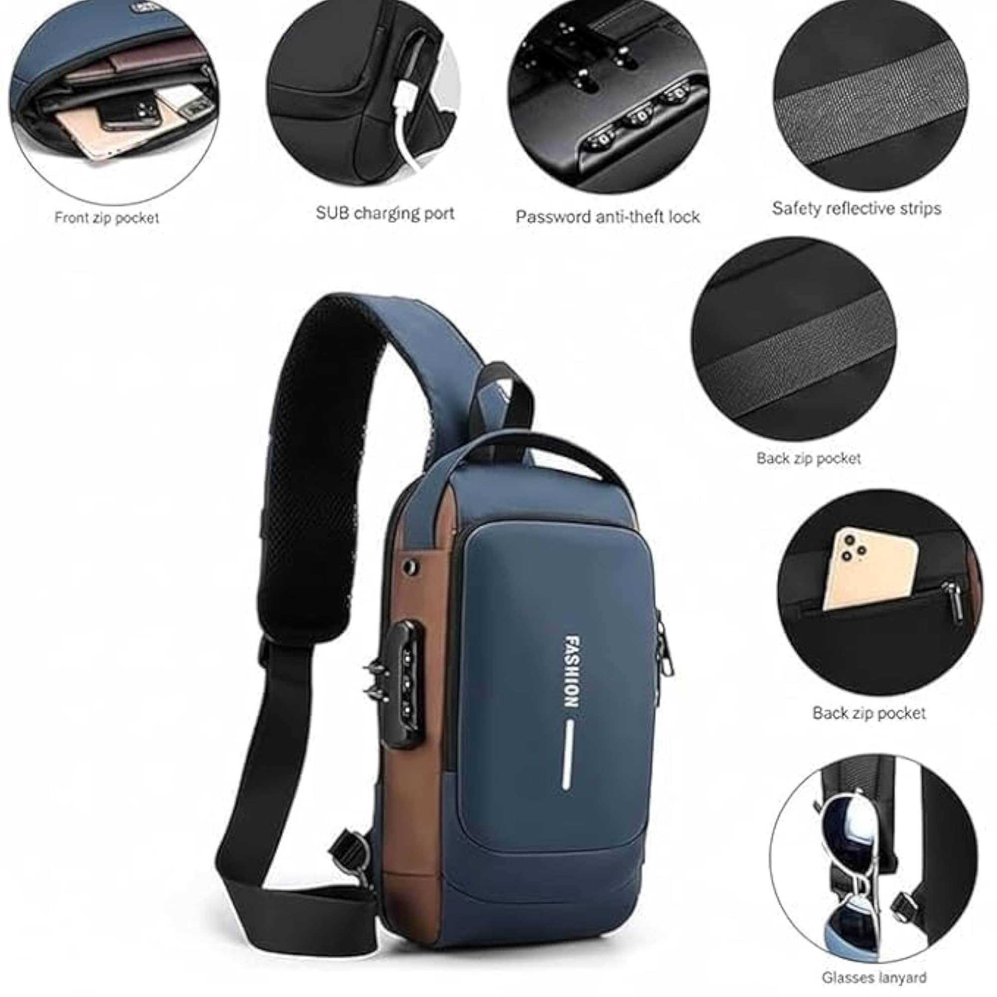 Blue Sling Bag for Men, Women & Kids, Versatile Carrying Solution