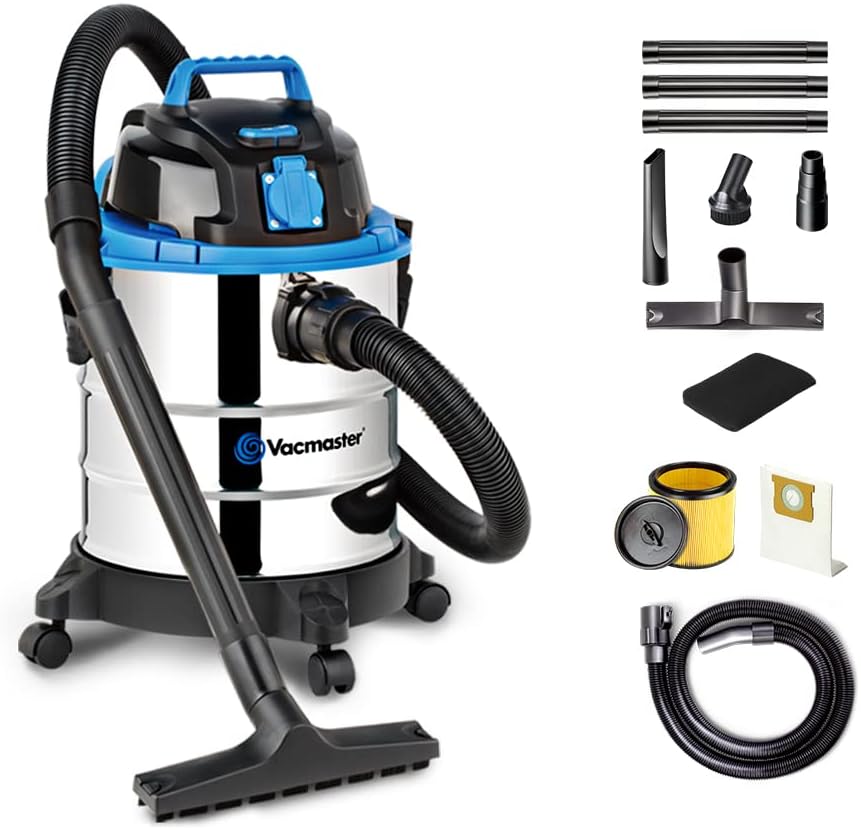 Vacmaster VQ1220SC 1250W 20L Aspirateur Eau et Poussière,Fonction Soufflerie,Industriel Aspirateur avec & sans Sac