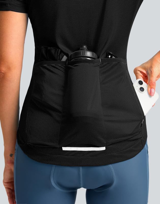 Women's Cycling Jersey Short Sleeve Bike Shirts Full Zipper Bicycle Biking Tops with Pockets Road Mountain Riding - Image 4