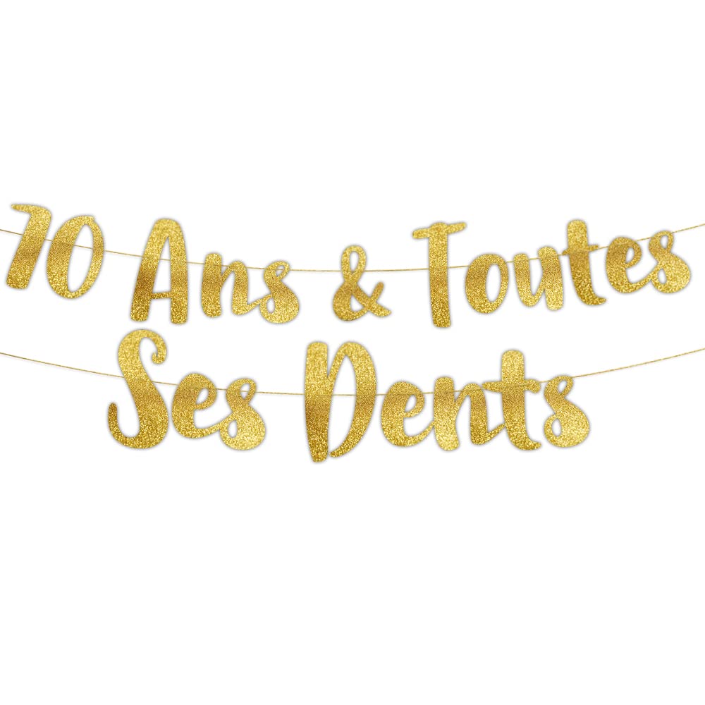 Glitzer Banner „70 Ans“ – TSD, Für Jubiläum & Geburtstag