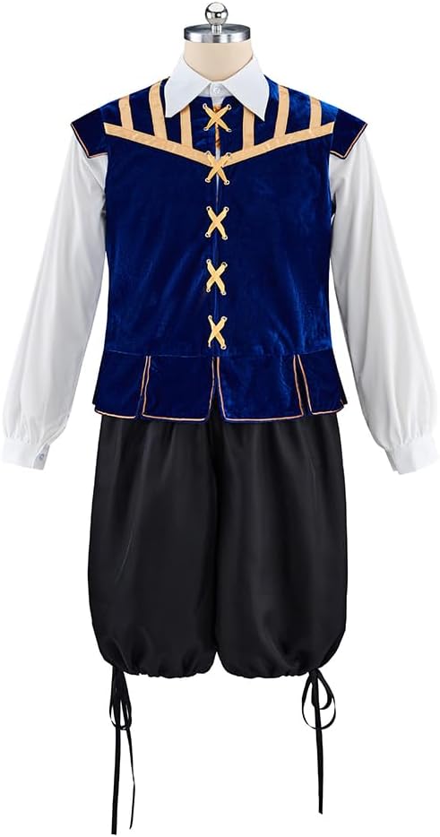 Renaissance Tudor Costume Men Suit Tudor Doublet Vest Shirt Pants Medieval Ren Faire Viking Costume Outfit - Image 2