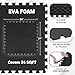 EVA Foam Mat Tiles 6-Pack - 24 SQ FT of Interlocking Padding for Garage, Playroom, or Gym Flooring - Exercise Mat or Baby Playmat by Stalwart (Black)