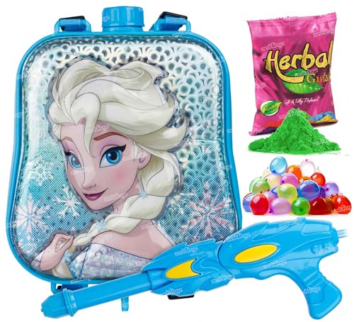 Image of Zest 4 Toyz Holi Pichkari Watergun for Kids Backpack Pichkari Tank Spray with 1 Pkt Gulal Color & 100 Water Balloons Holi Combo for Holi Pool Parties(Royal Tank)- Boys and Girls