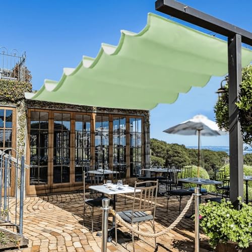 Wysuwana wodoodporna pergola, zadaszenie na zewnątrz, patio, osłona z tkaniny, na taras, werandę i podwórko, regulowana markiza z drutu, ochrona przed słońcem