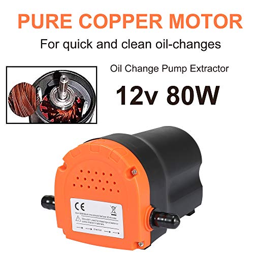 Oil Change Pump Extractor, 12v 80w Marine Oil Change Pump and Electric Oil Pump, Oil/Diesel Fluid Pump Extractor Scavenge Transfer Suction Transfer Pump For Boat,Tubes,Truck, RV,ATV,Riding Mowe
