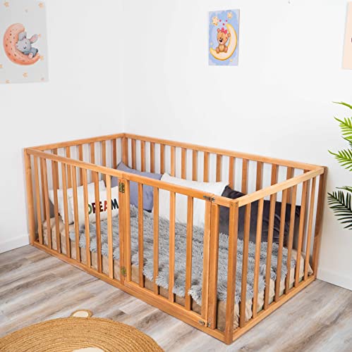 Montessori Bed for Toddlers with 31.4" Rails, Made in Europe