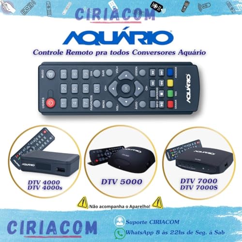 Controle Remoto Conversor Digital Aquário DTV7000 / DTV5000 Novo - com NF