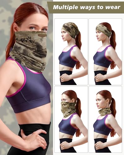 Image of Cuffbow 12 Pack Men Balaclava Neck Gaiter Cooling Breathable Face Mask UV Protection Scarf Hiking Bandana for Men /Women