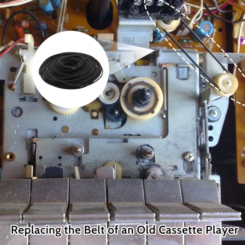 image for Sliverdew 100 Pcs Recorder Rubber Belts Cassette Recorder Repair Maint