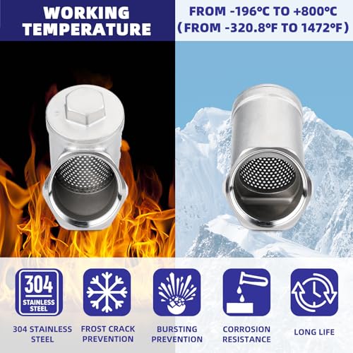 Image of Industrial Plumbing Y Strainers NPT Female 2-1 /2 inch, Heavy Duty 304 Stainless Steel Y-Strainer, Y-Shaped Filter Valve Connector with 80 Mesh Screen to Remove Excess Impurities for Water Oil Gas DN65