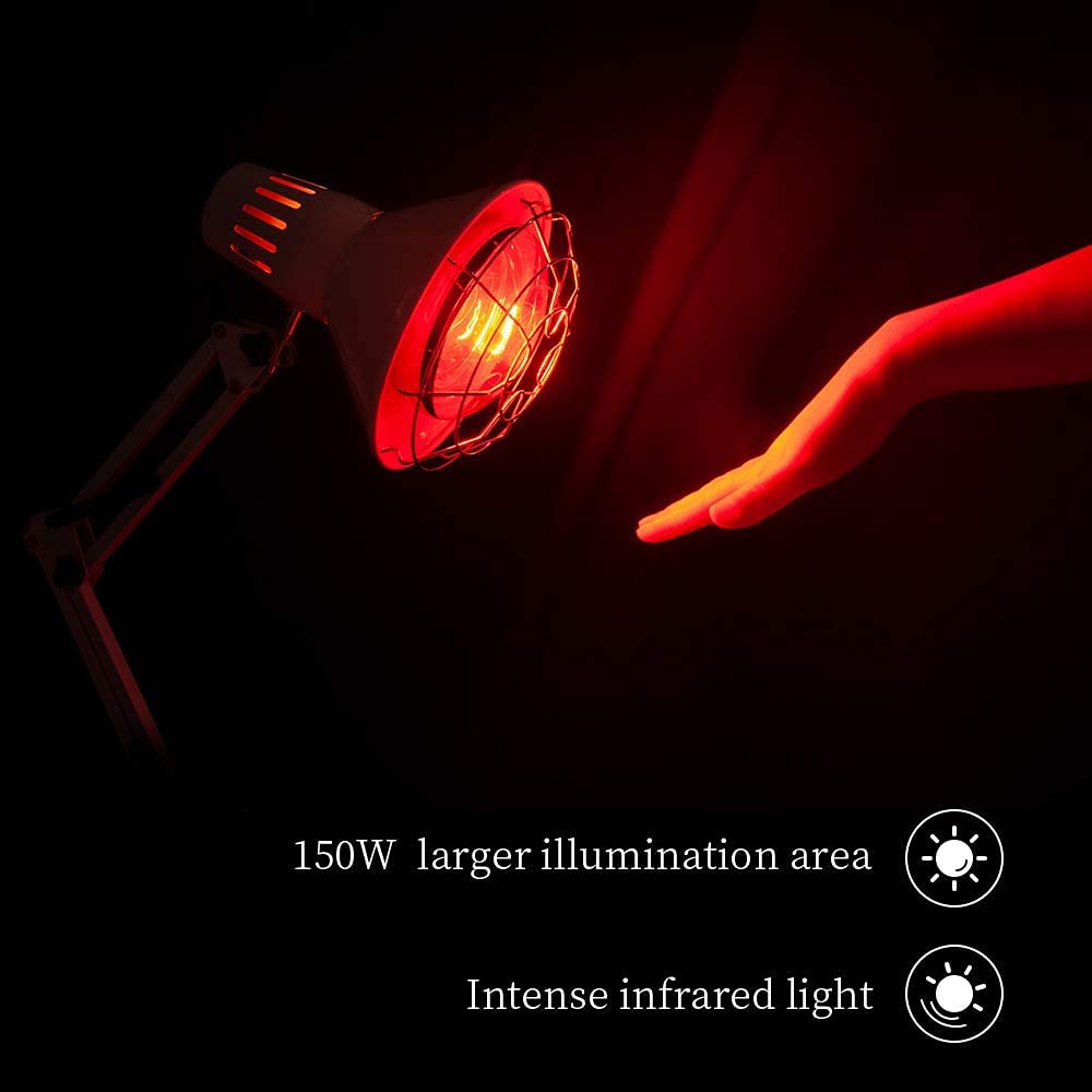 2Pcs 150W Lampadina Rossa Vicino Infrarossi Riscaldamento Lampada di Ricambio per Suini e Pollame