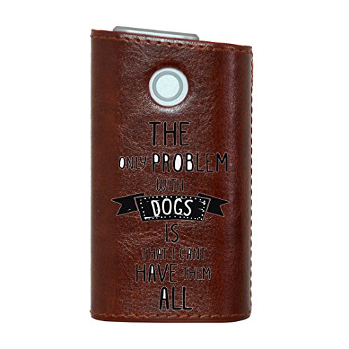 glo グロー グロウ 専用 レザーケース レザーカバー タバコ ケース カバー 合皮 ハードケース カバー 収納 デザイン 革 皮 BROWN ブラウン 英字 かっこいい おしゃれ 011857