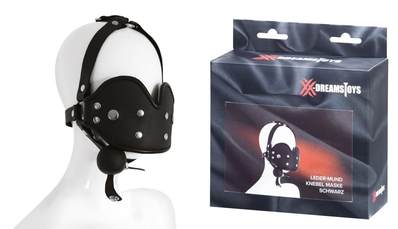 XX-DREAMSTOYS LederMund Knebel Maske Schwarz Einheitsgröße