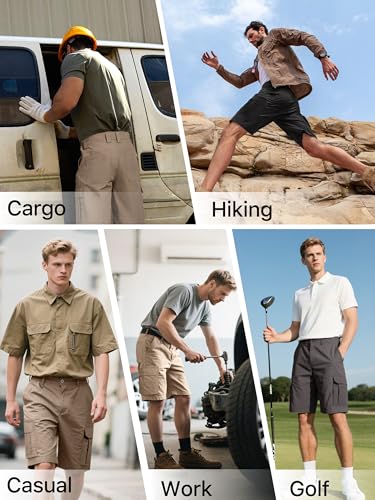FREE SOLDIER Men's Hiking Cargo Shorts Water Resistant Quick Dry Lightweight Shorts for Hiking Cargo Casual with 8 Pockets 6