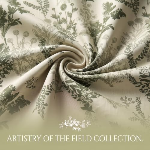 Image of BSB HOME 240 TC Cotton Double Bedsheet with 2 Pillow Covers, Soft & Breathable Bed Sheet for Double Bed, Fade & Wrinkle Resistant, Floral Print, 90 x 100 Inches (228 x 254 cm) - Sage Botanical