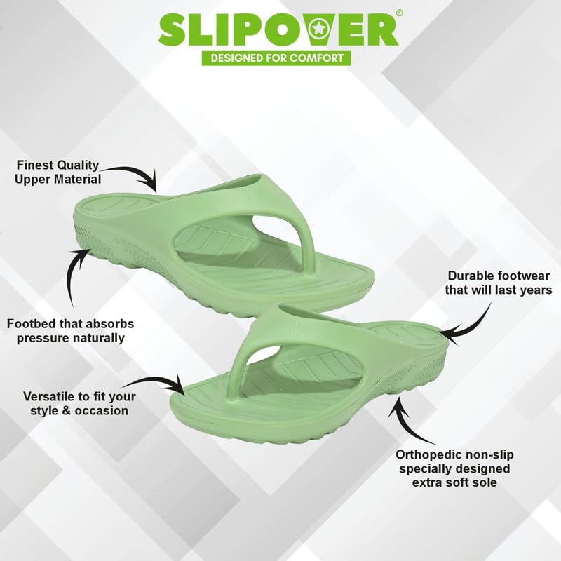 Image of SLIPOVER Flip Flop (W Boost) Slippers for Women Stylish|Comfortable|Soft|Lightweight|Anti-Skid|Arch Support|Lab Tested|Casual|EVA Slippers|Sandals|Chappals, Ideal for: Womens|Girls