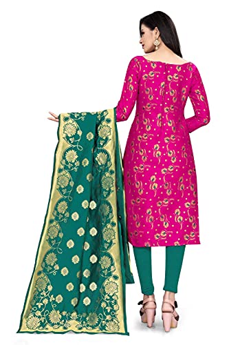 Image of AKHILAM Women's Jacquard Cotton Silk Unstitched Straight Salwar Suit Dress Material (6BNRS5 Parent)