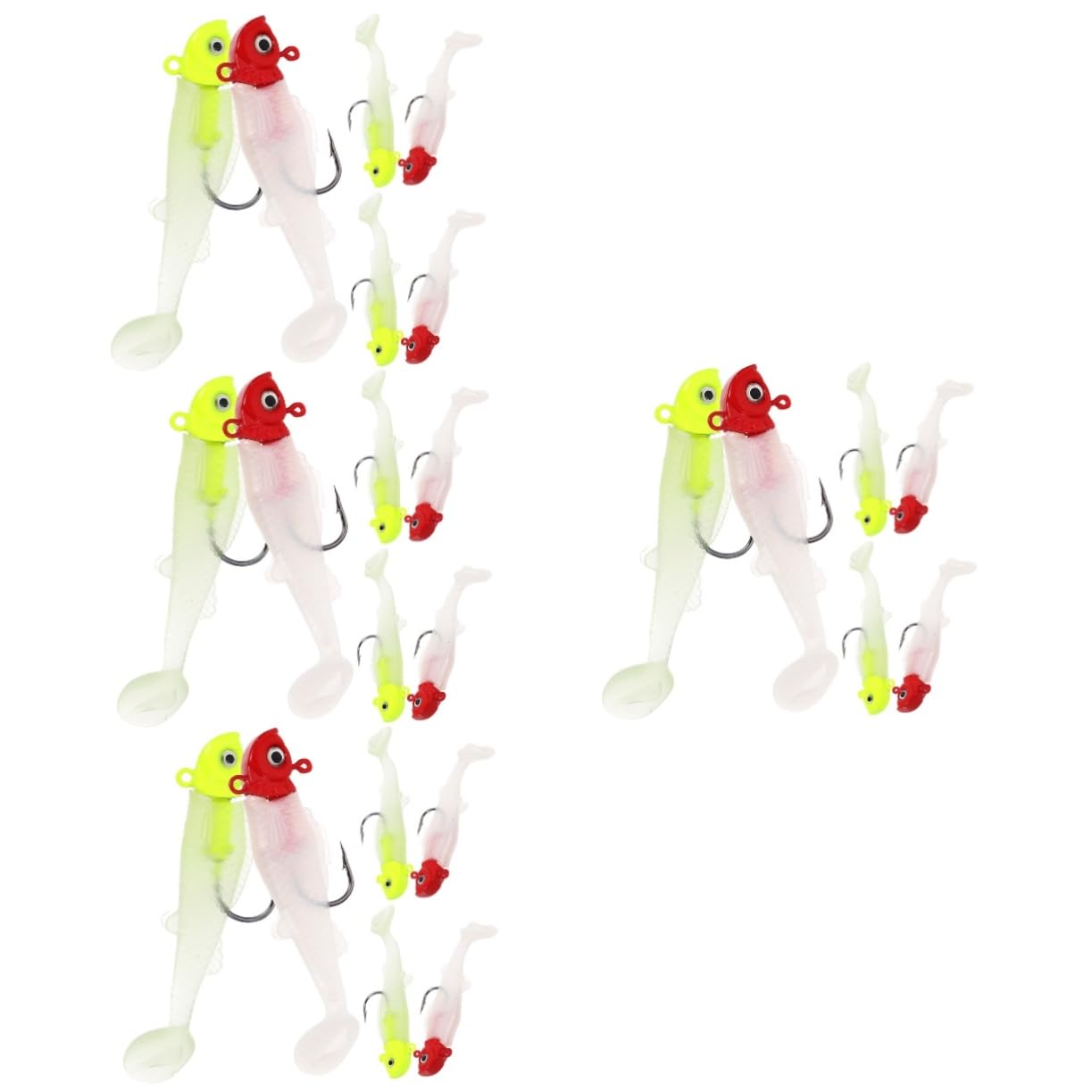 YARNOW 24piezas Cebos De Pesca Artificiales Reutilizables para Agua Señuelos De Pesca Lúminosos para