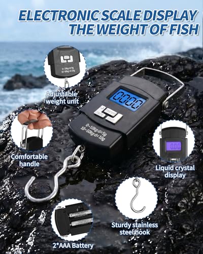 Image of Fishing Tool Kit - Fishing Pliers, Hook Remover, Fish Gripper,Fish Scale, Fish Knife, Saltwater Fishing Gear with Sharpeners, Best Gifts for Men