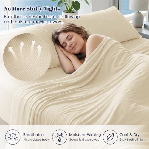 Image of PHF Cooling Blanket Throw XL Size 50 inchx70 inch, Double-Sided Cooling Throw for Hot Sleepers (Q-Max 0.46+), Lightweight Breathable Summer Blanket for Couch, Sofa, and Travel, Sand