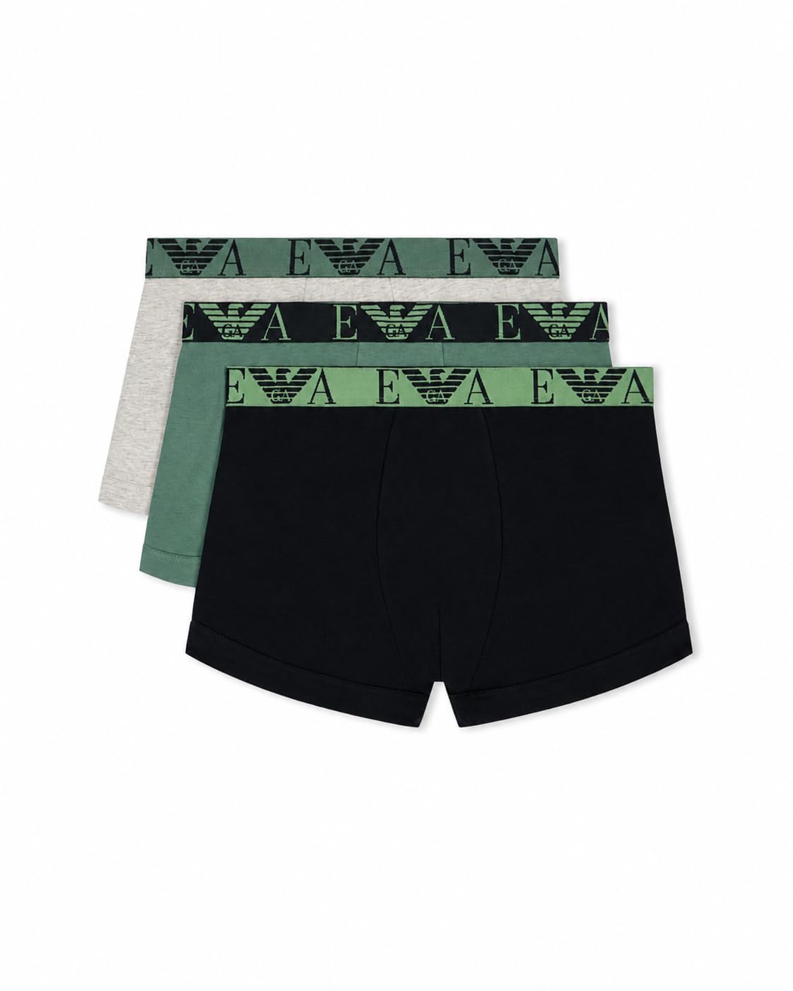 Emporio Armani Men's BOLD MONOGRAM 3-PACK TRUNK Green M